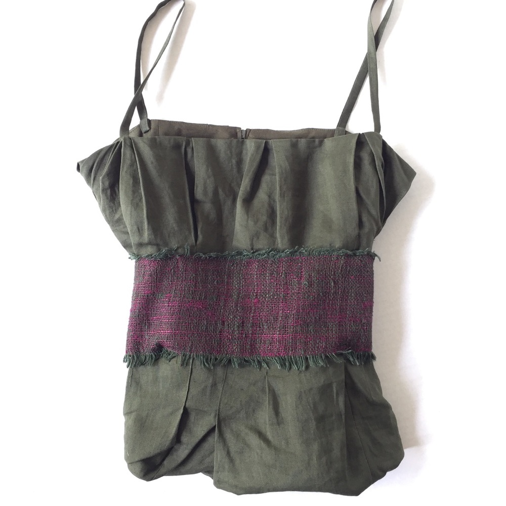 adolfo dominguez | olive green silk top